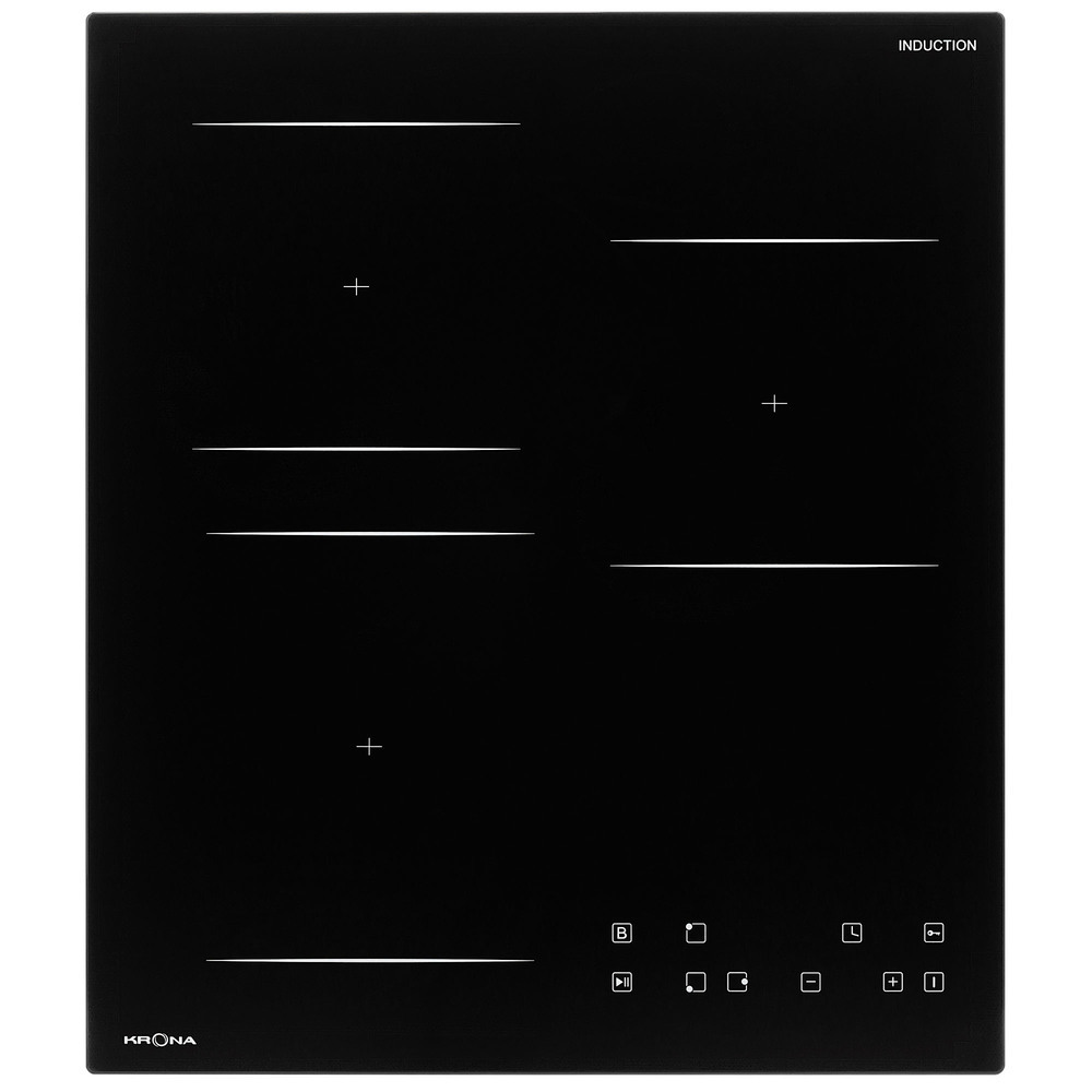 Варочная панель индукционная Krona Remo 45 3 конфорки черная варочная панель индукционная krona magier 45 bl 3btk 3 конфорки черная