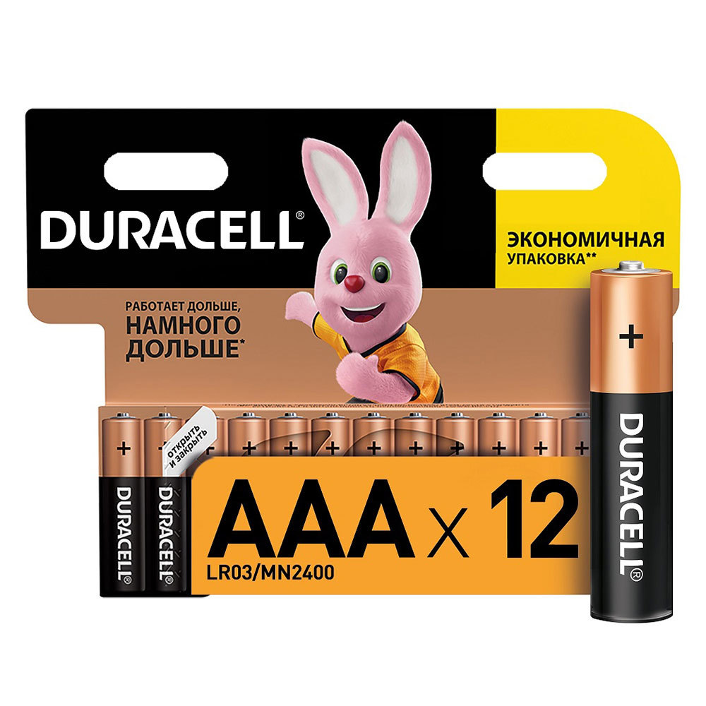 Батарейка Duracell Basic (Б0014520) ААА мизинчиковая LR03 1,5 В (12 шт ...