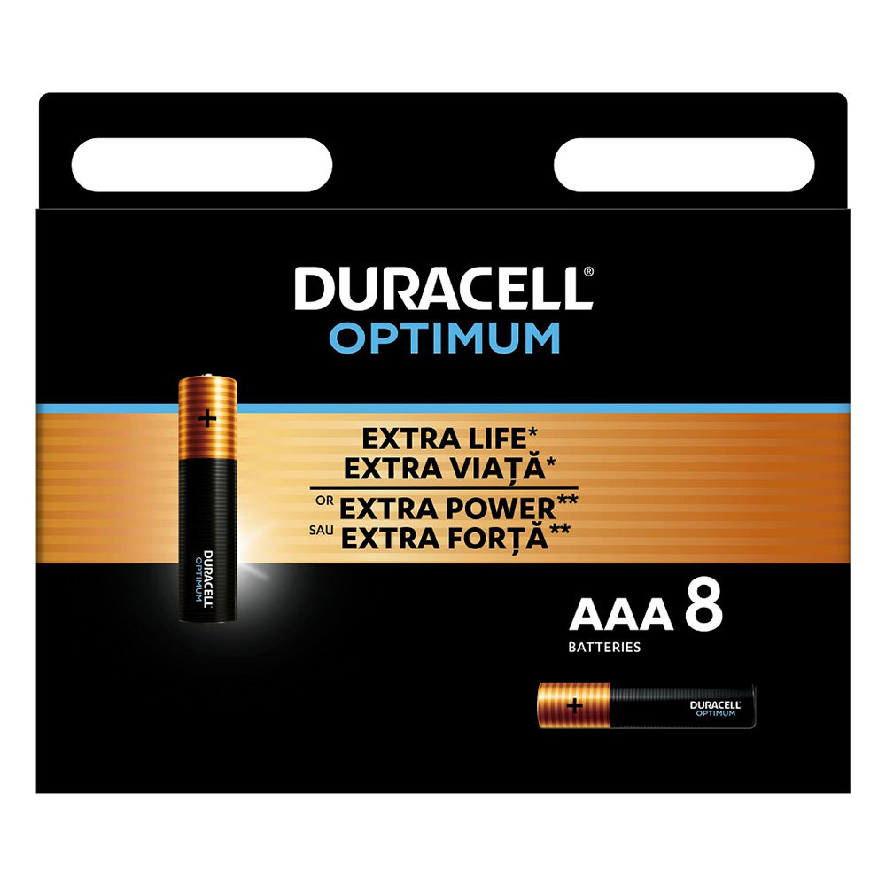 

Батарейка Duracell OPTIMUM (Б0056025) ААА мизинчиковая LR03 1,5 В (8 шт.), Черный