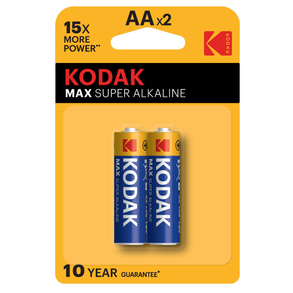 Батарейка Kodak Мax (Б0005131) АА пальчиковая LR6 1,5 В (2 шт.) батарейка kodak ultra digital б0005248 аа пальчиковая lr6 1 5 в 12 шт