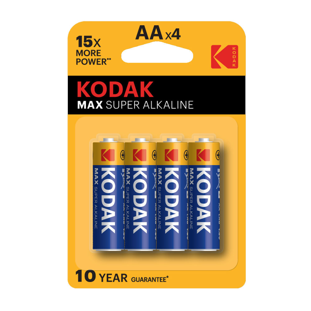 Батарейка Kodak Мax (Б0005120) АА пальчиковая LR6 1,5 В (4 шт.) батарейка kodak ultra digital б0005248 аа пальчиковая lr6 1 5 в 12 шт