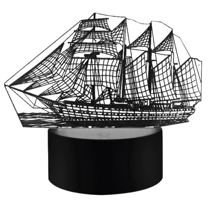 Светильник-ночник светодиодный настольный черный Camelion Корабль 3 Вт 5 В IP20 3D (NL-404)