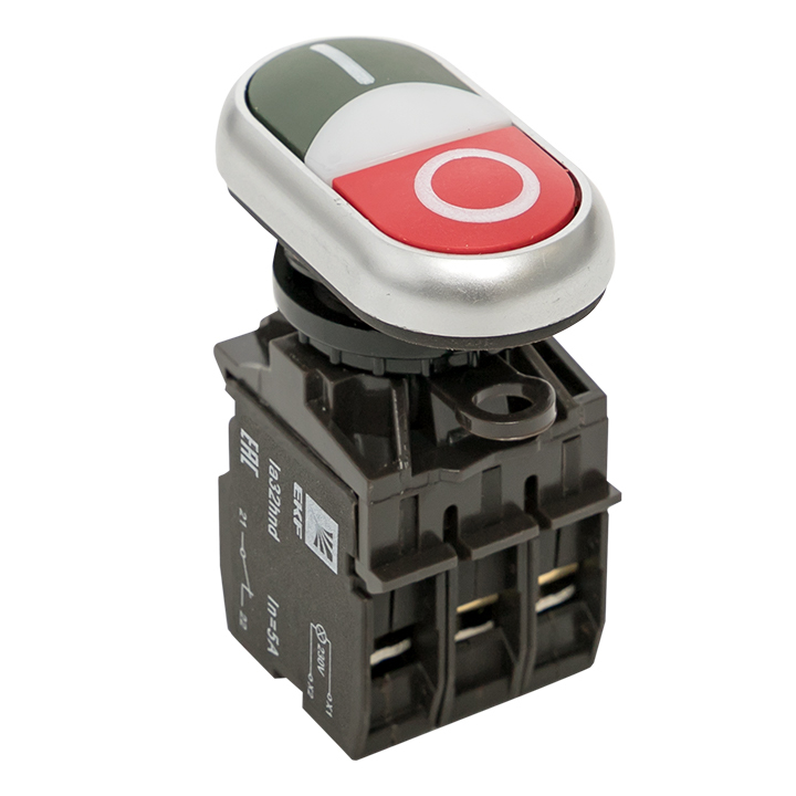Кнопка овальная EKF PROxima LA32HND 24 В IP40 с подсветкой пуск-стоп красно-зеленая ekf кнопка la32hnd пуск стоп с подсветкой 24в dc no nc proxima la32hnd 24