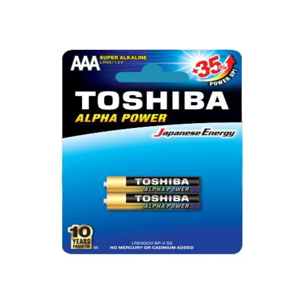 

Батарейка Toshiba Alpha Power (LR03GCHBP2) AAA мизинчиковая LR03 1,5 В (2 шт.), Золото;черный