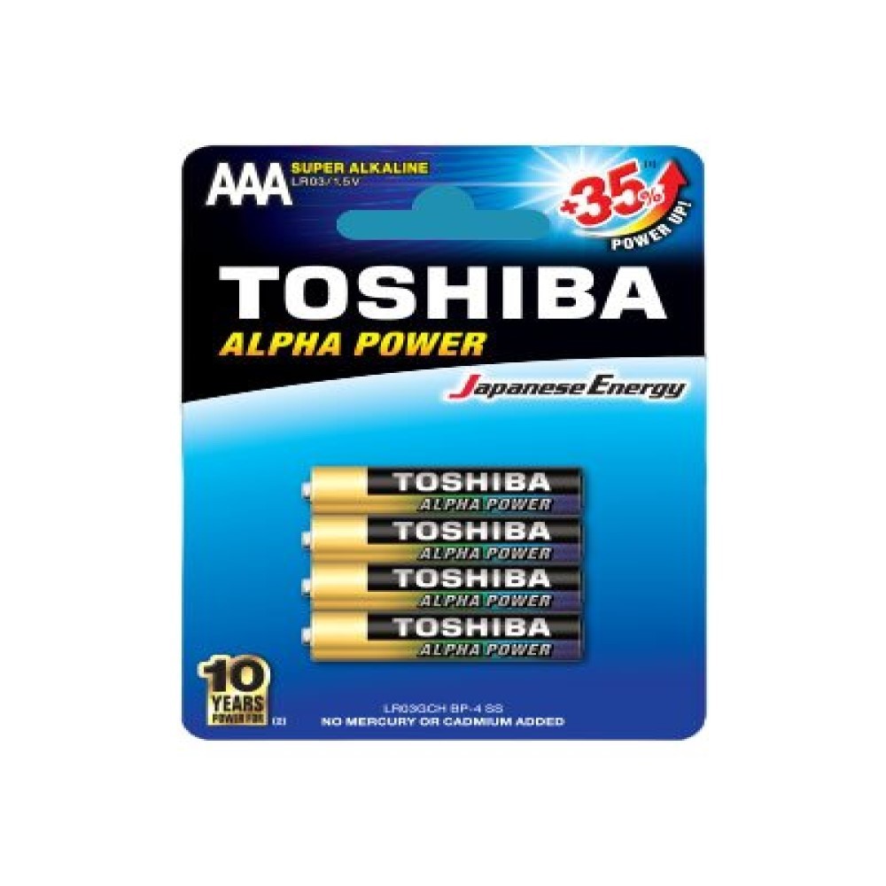 фото Батарейка toshiba alpha power (lr03gchbp4) aaa мизинчиковая lr03 1,5 в (4 шт.)