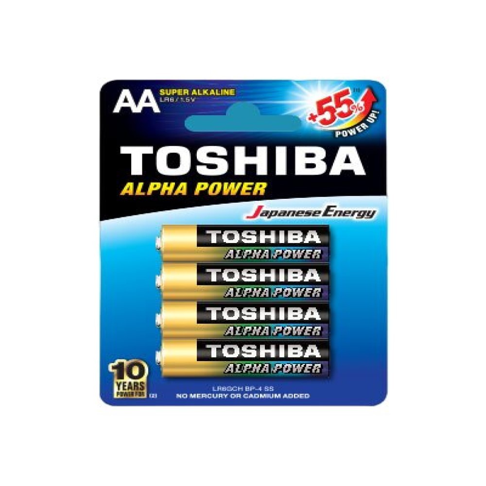 фото Батарейка toshiba alpha power (lr6gchbp4) aa пальчиковая lr6 1,5 в (4 шт.)