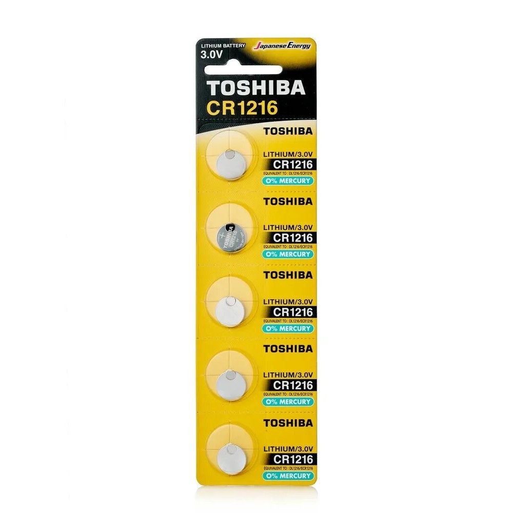 

Батарейка Toshiba Special (CR1216CP5C) таблетка CR1216 3 В (5 шт.), Серебро