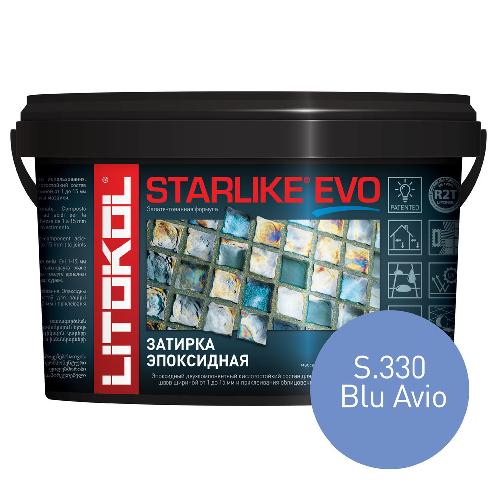 фото Затирка эпоксидная litokol starlike evo s.330 небесно-синий 1 кг