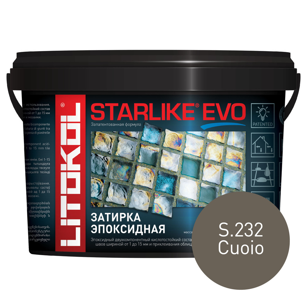 фото Затирка эпоксидная litokol starlike evo s.232 натуральная кожа 2,5 кг