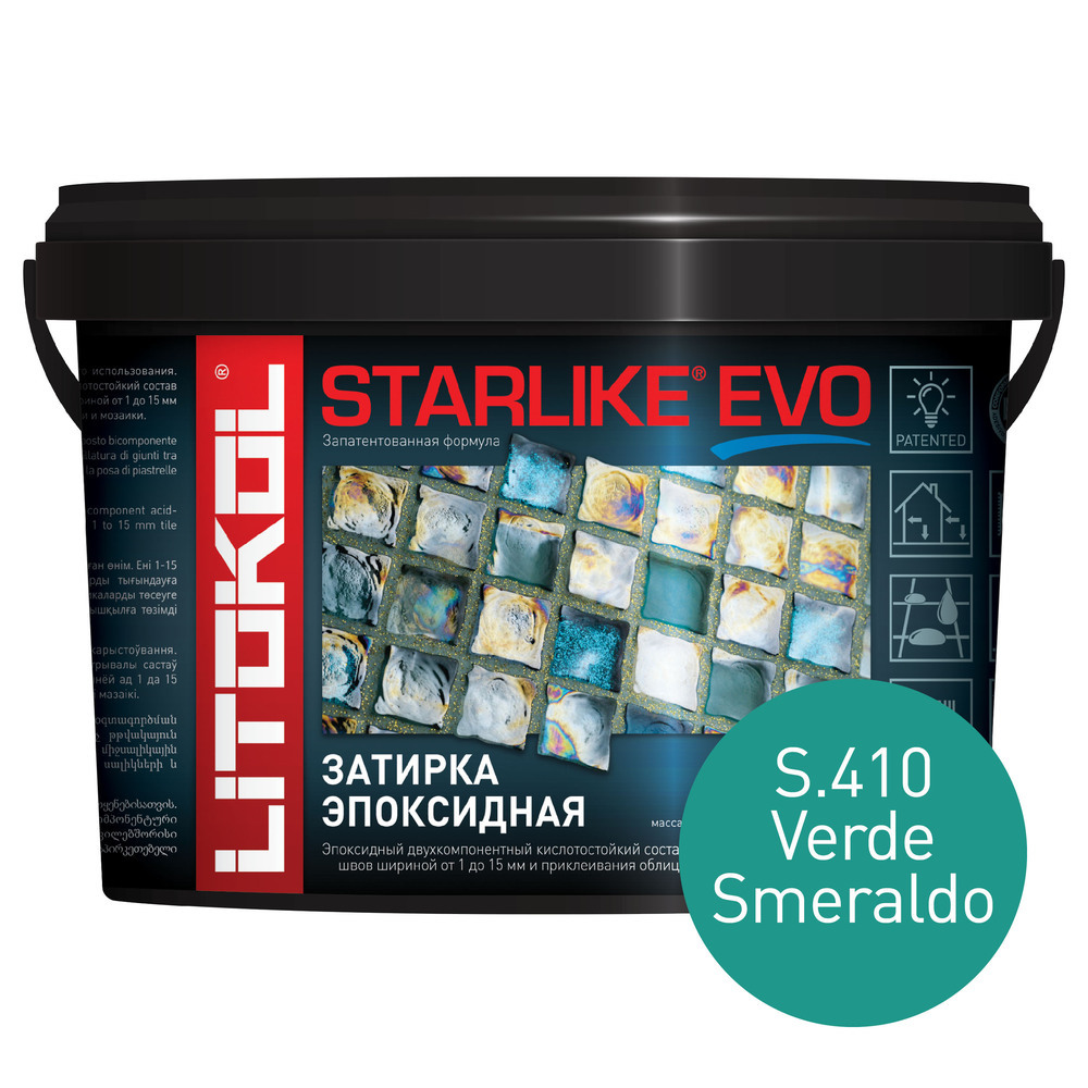 фото Затирка эпоксидная litokol starlike evo s.410 изумрудный 2,5 кг