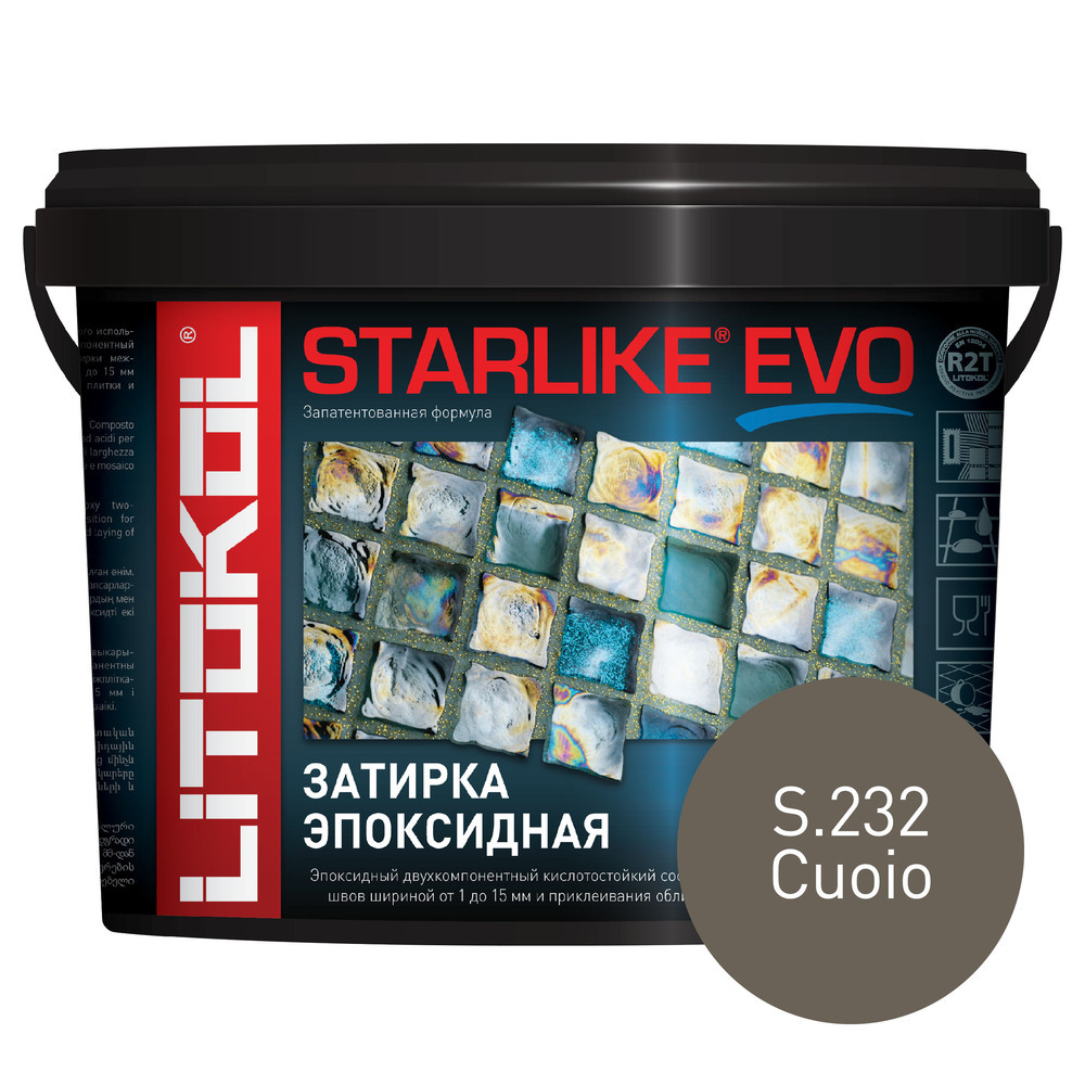 фото Затирка эпоксидная litokol starlike evo s.232 натуральная кожа 5 кг