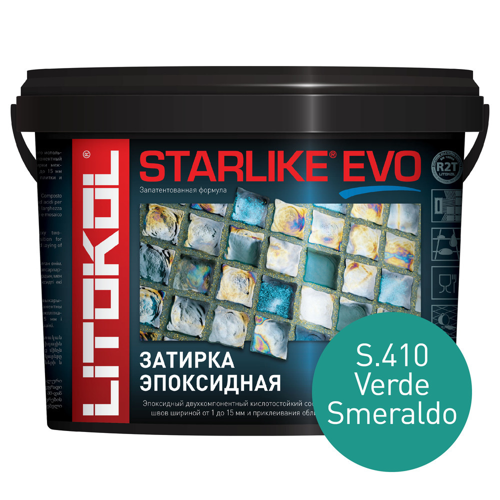 фото Затирка эпоксидная litokol starlike evo s.410 изумрудный 5 кг