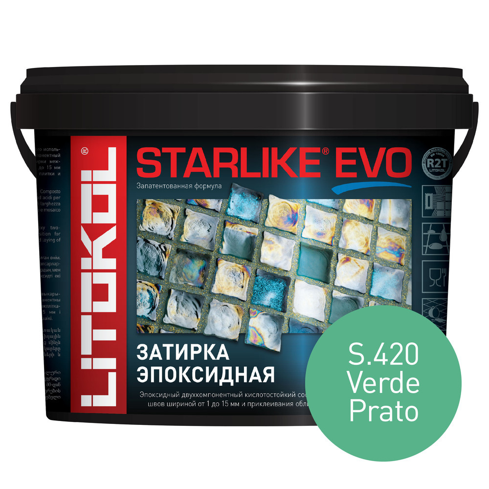 фото Затирка эпоксидная litokol starlike evo s.420 зеленая трава 5 кг