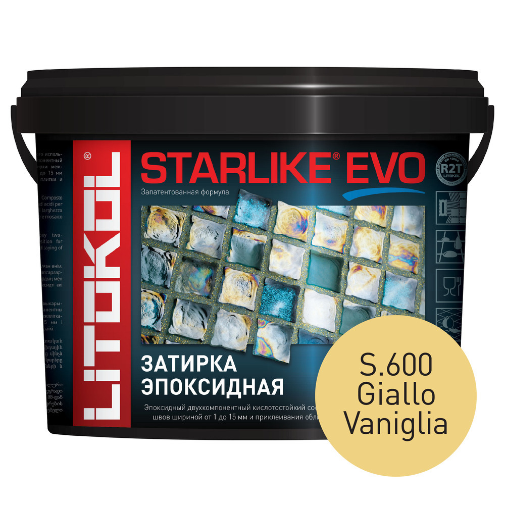 фото Затирка эпоксидная litokol starlike evo s.600 ванильно-желтый 5 кг