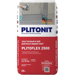 Клей для плитки/ керамогранита/ камня Plitonit PlitoFlex 2500 эластичный серый класс С2ТЕ S1 25 кг
