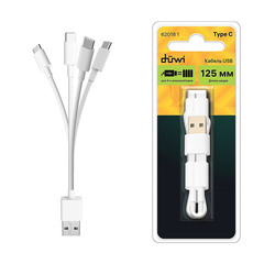 Кабель USB Duwi (62018 1) с USB на USB type C для зарядки 4 аккумуляторов