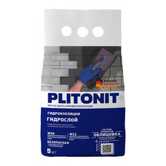 Гидроизоляция Plitonit ГидроСлой цементная тонкослойная 5 кг