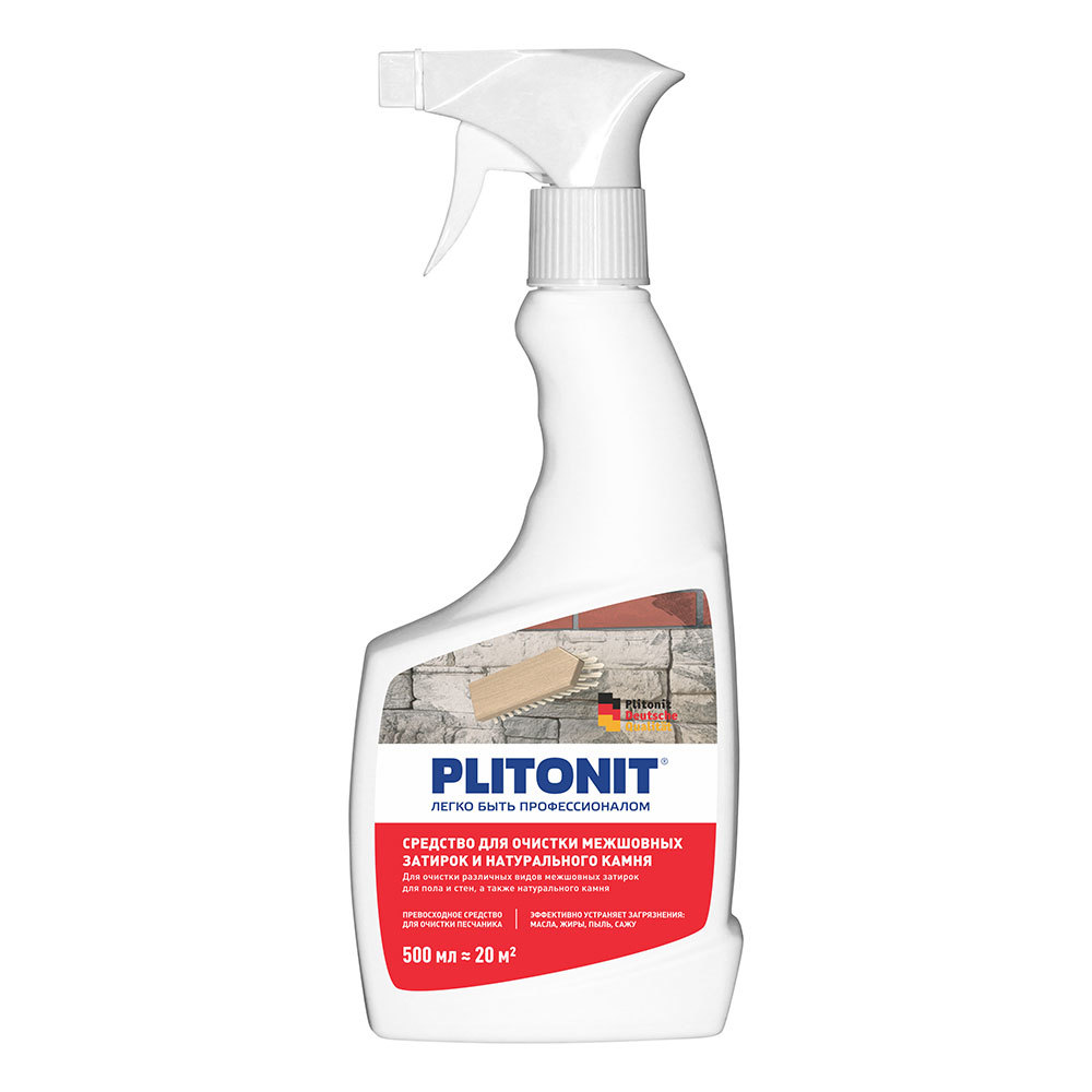Средство для очистки межшовных затирок и натурального камня Plitonit 0,5 л средство для очистки керамогранита plitonit 1 л