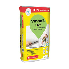 Шпаклевка полимерная Vetonit LR+ для сухих помещений белая 20/22 кг