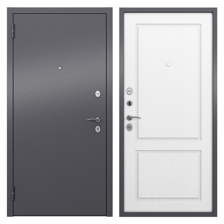 Дверь входная Buldoors Home Eco левая букле графит - ларче белый ...