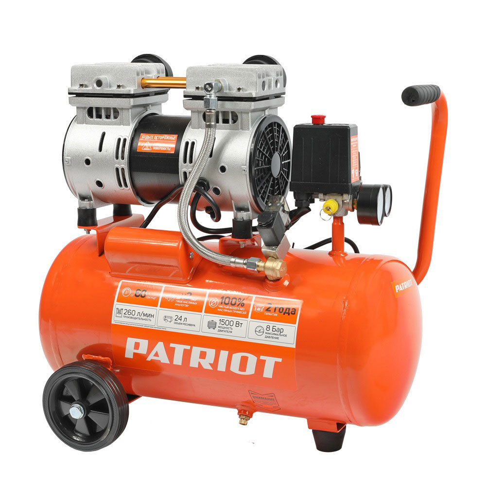 Компрессор безмасляный Patriot (525301921) WO 24-260 S 24 л 1,5 кВт компрессор patriot professional 24 320