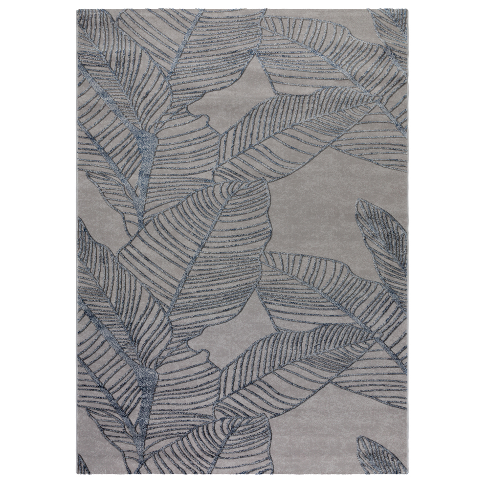 фото Ковер 1,6х2,3 м прямоугольный almira листья серо-голубой no name