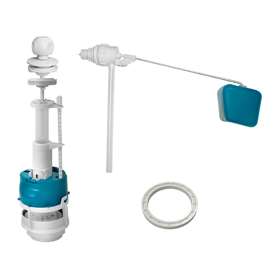 Арматура для унитаза Инкоэр боковой подвод 1/2 кнопка пластик белый (1 ...