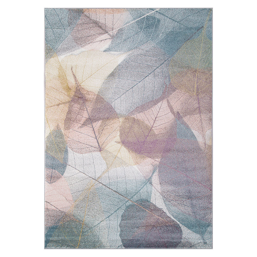фото Ковер 1,2х1,8 м прямоугольный sofit 2368 листья светло-серый merinos