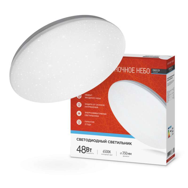 

Светильник светодиодный IN HOME Deco 6500К 48 Вт 13 кв.м белый IP40 (4690612038667)