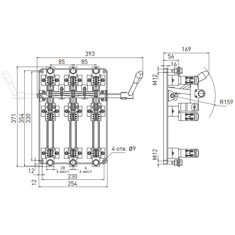 Выключатель-разъединитель EKF (rpb-r-400) 3P 400А тип AC 400 В на ...