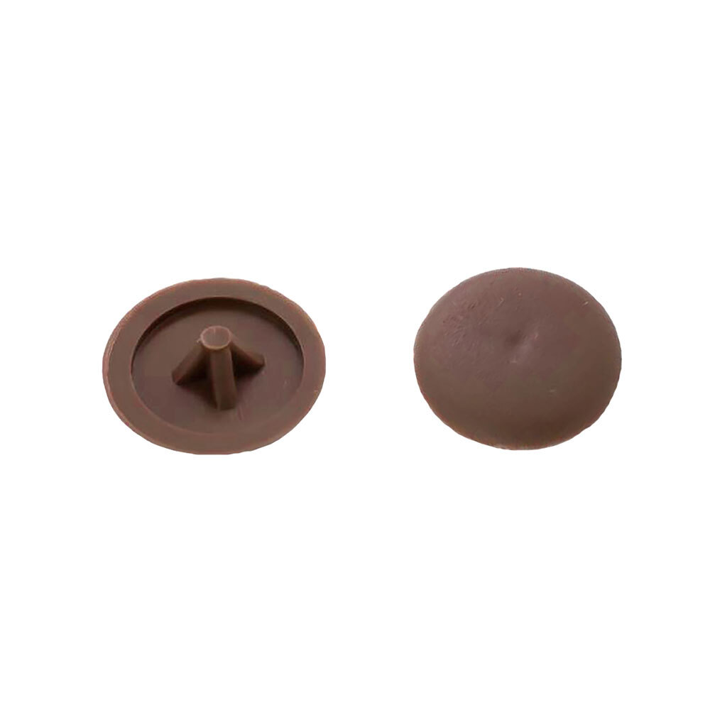 Заглушка декоративная пластиковая на мебельную стяжку PZ d5 мм коричневая (40 шт.)