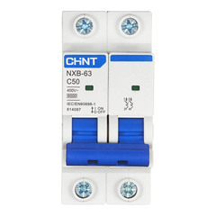 Автоматический выключатель Chint NXB-63 (814097) 2P 50А тип С 6 кА 400 В на DIN-рейку