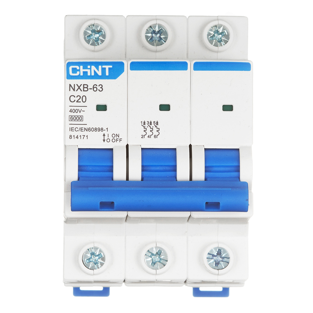 фото Автоматический выключатель chint nxb-63 (814171) 3p 20а тип с 6 ка 400 в на din-рейку