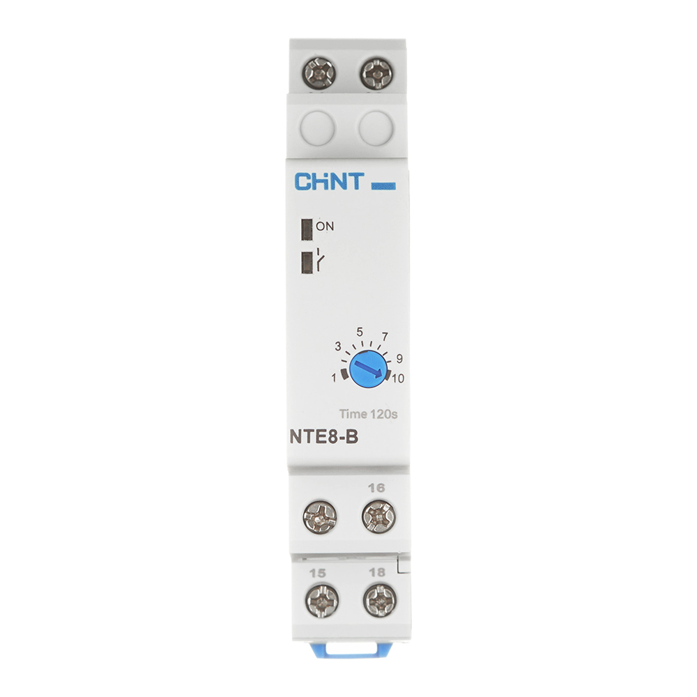 Реле времени модульное Chint NTE8 (258459) T1-T2 250 В 5 А тип AC 1P реле контроля фаз модульное chint njyb3 8 636033 t1 t2 380 в тип ac 1p