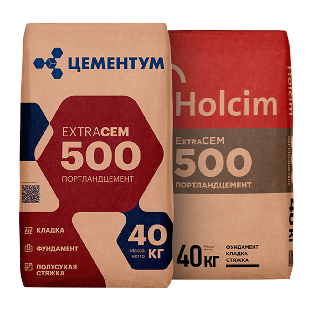 фото Цемент holcim м500 д20 цем ii/a-и 42,5 40 кг