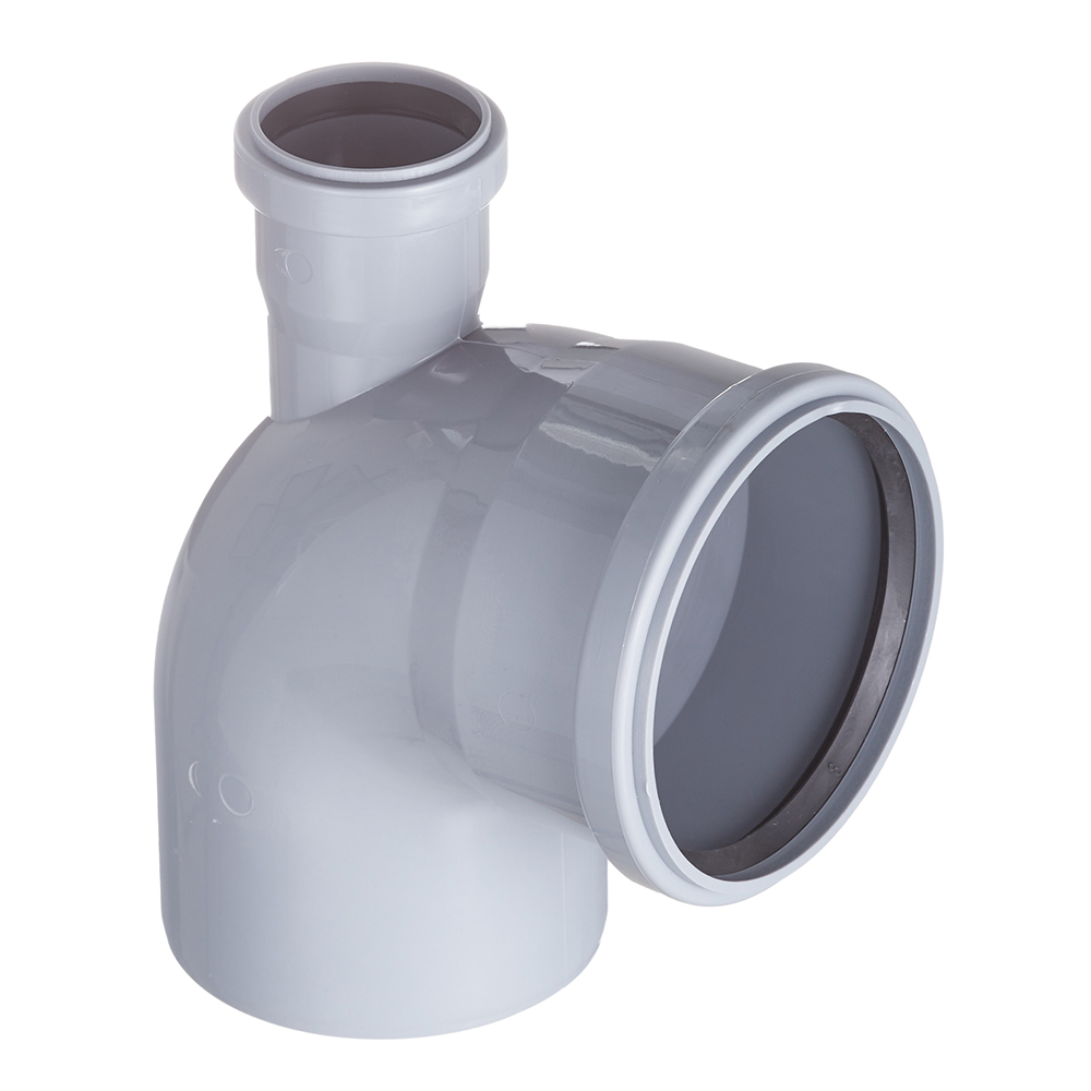 Универсальный отвод VALFEX 110/50x87.5, фронт-вверх, внутренняя канализация 23125150