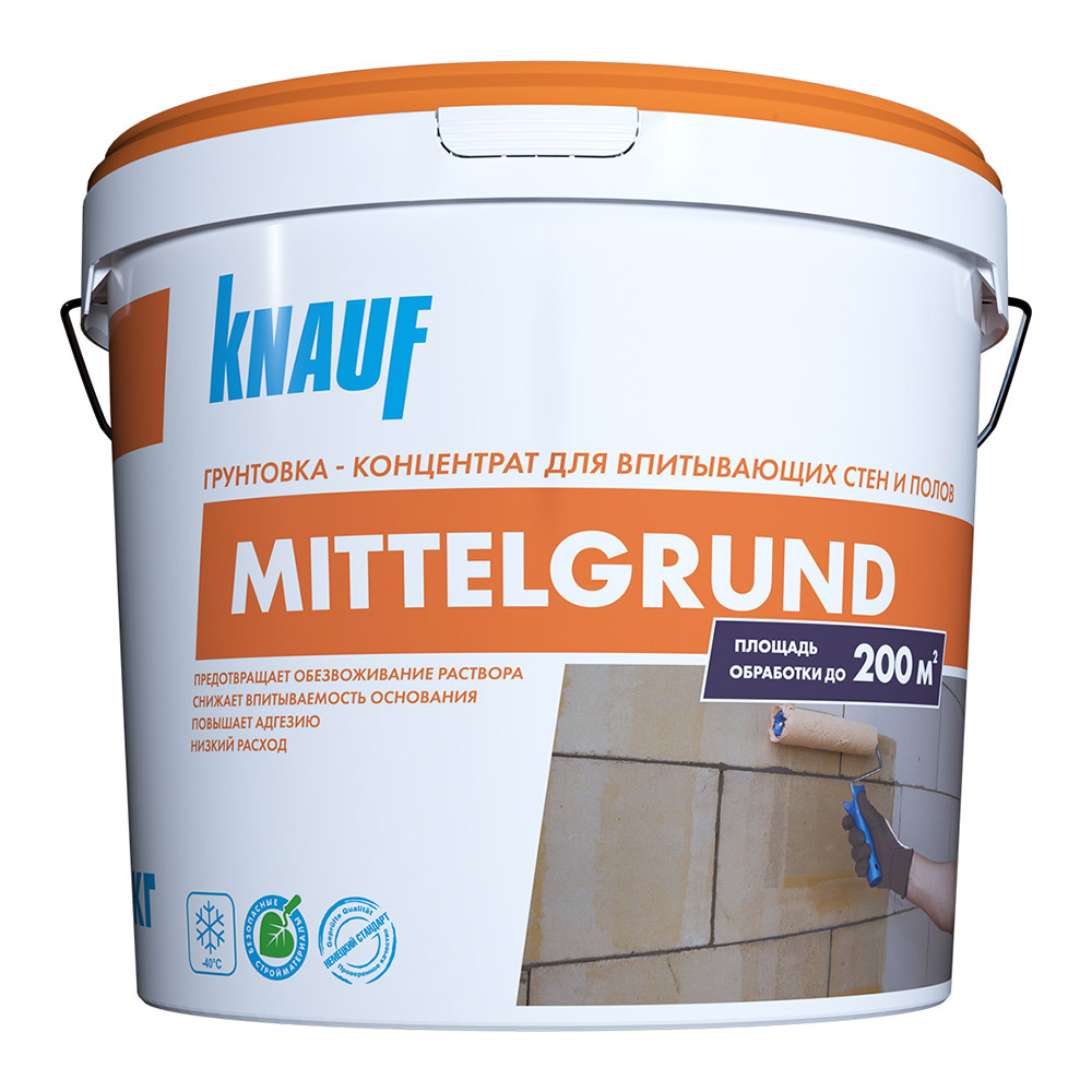 Грунт Knauf Миттельгрунд 10 кг концентрат 1:5 грунт бетоноконтакт knauf бетогрунд 5 кг