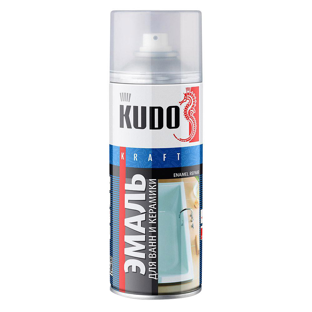Эмаль аэрозольная для ванн Kudo Kraft белая 520 мл эмаль для восстановления покрытия ванн ренессанс 175 г белая