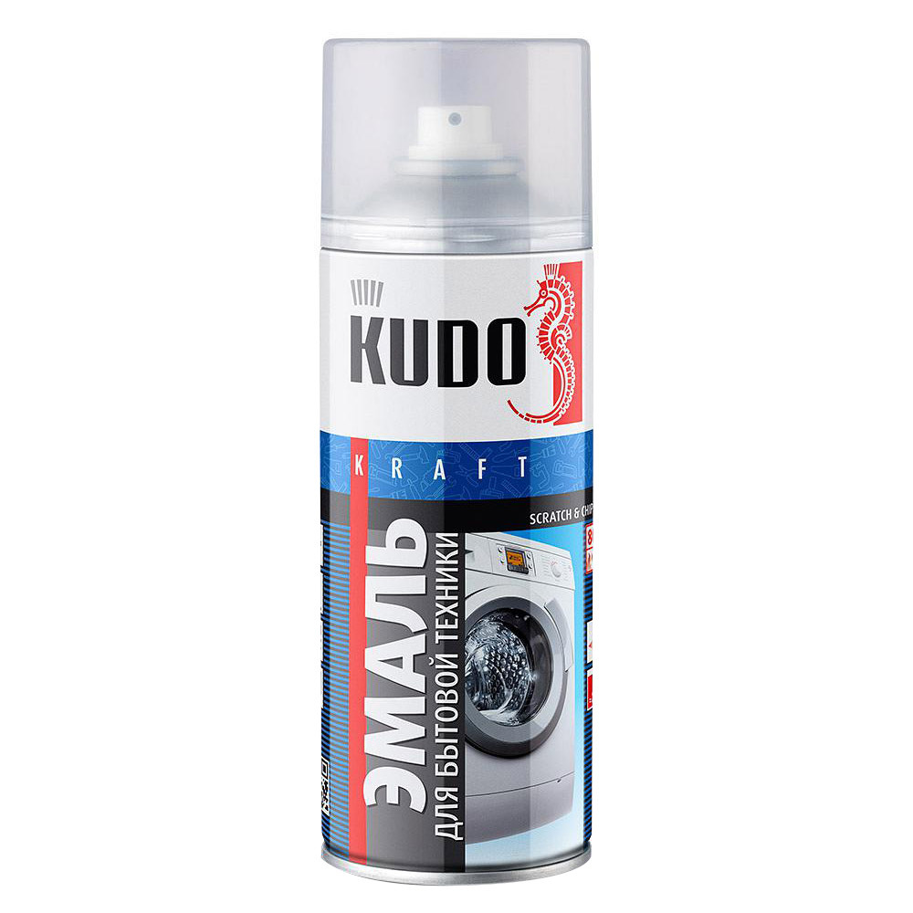 эмаль kudo для бытовой техники белый глянцевая 520 мл 1 шт Эмаль аэрозольная для бытовой техники Kudo Kraft белая 520 мл
