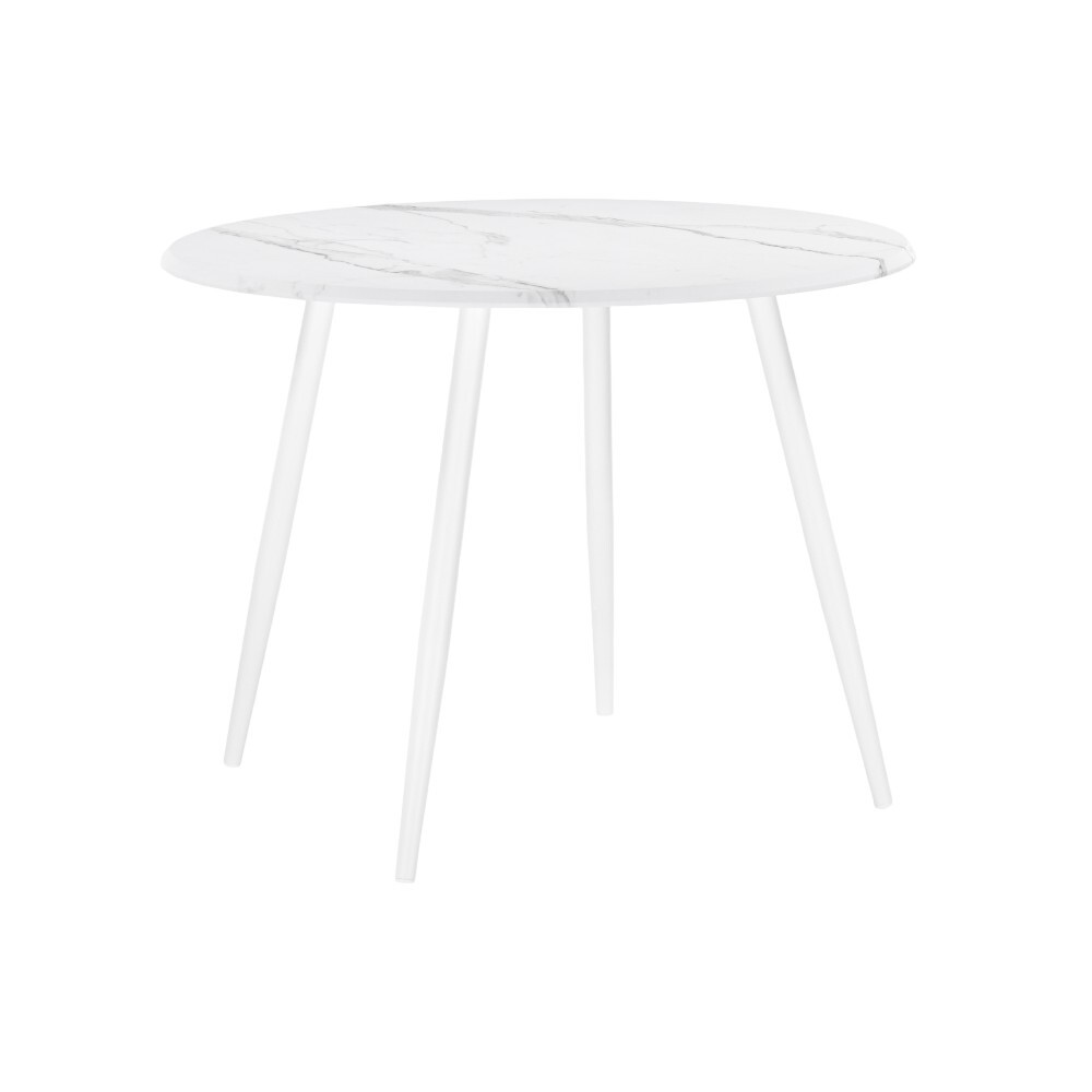 Стол кухонный круглый d0,9 м белый мрамор Абилин (520594) стол кухонный круглый d1 м стеклянный белый абилин