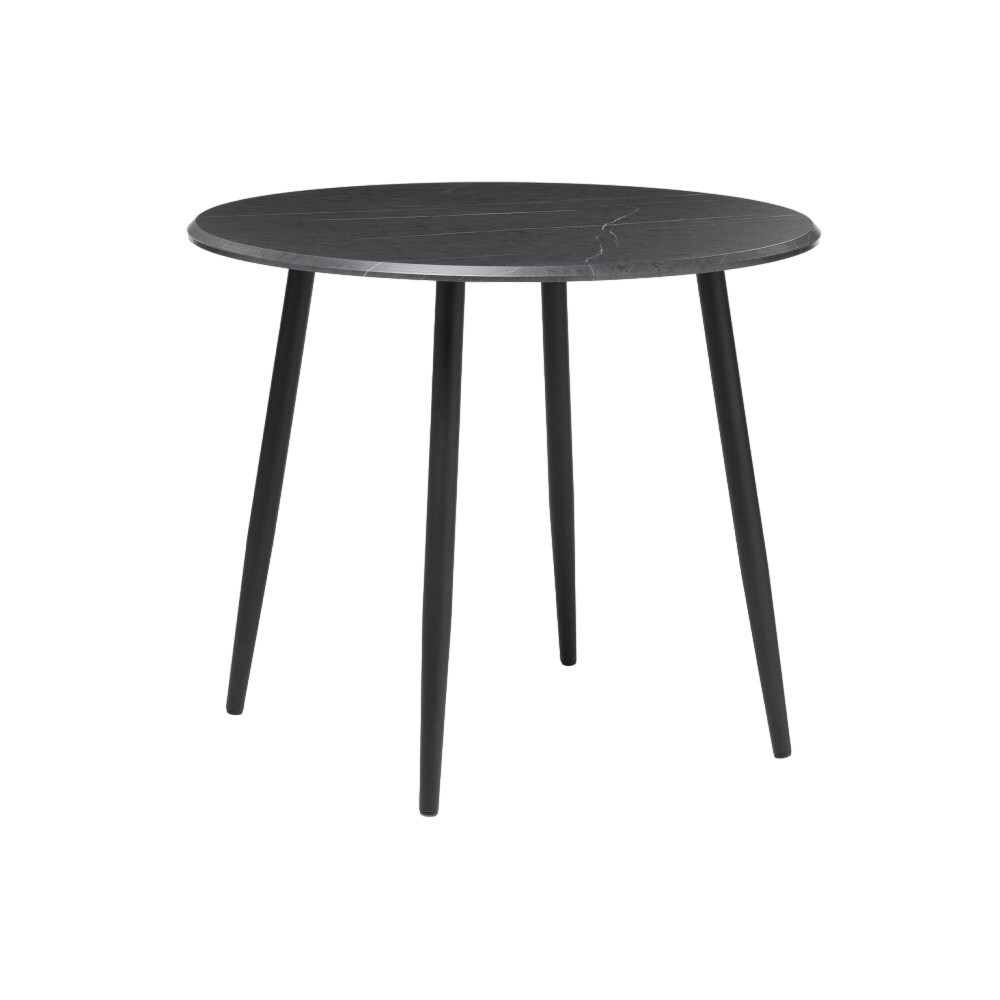 Стол кухонный круглый d0,9 м черный мрамор Абилин (507217) стол кухонный круглый d0 9 м светло серый черный мрамор абилин