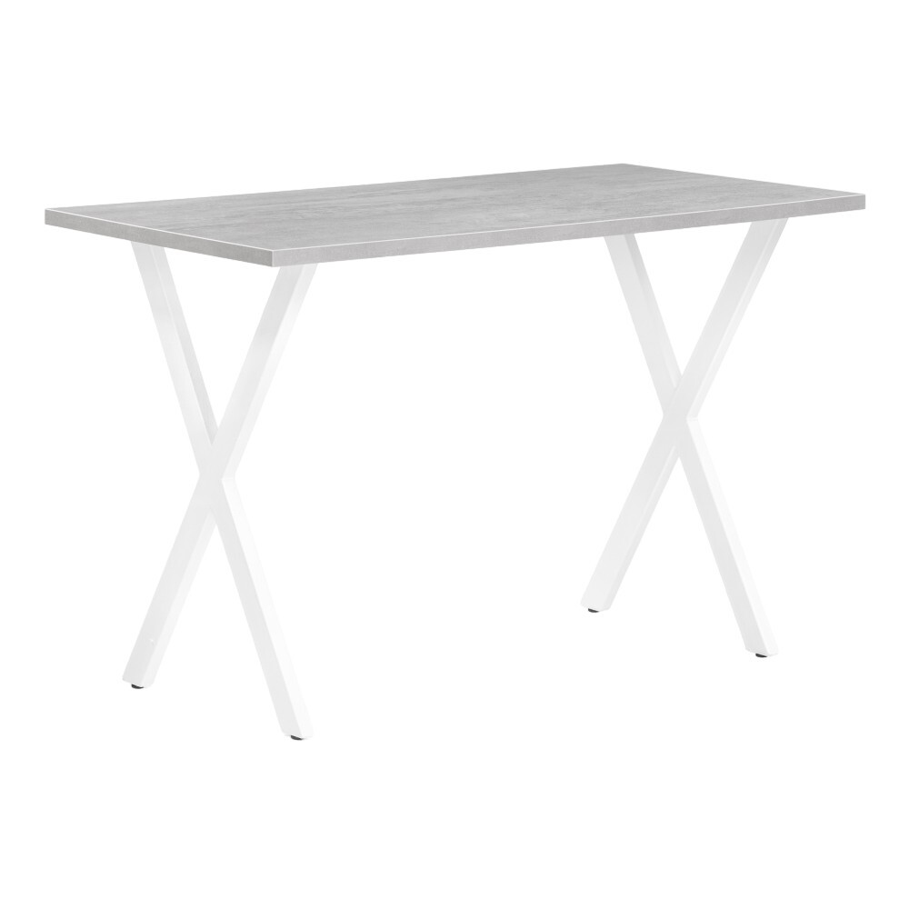 Стол кухонный прямоугольный 1,2х0,6 м бетон/белый Алеста Лофт (506950) стол из массива дерева современный минималистичный стол из белого дуба стол для учебы