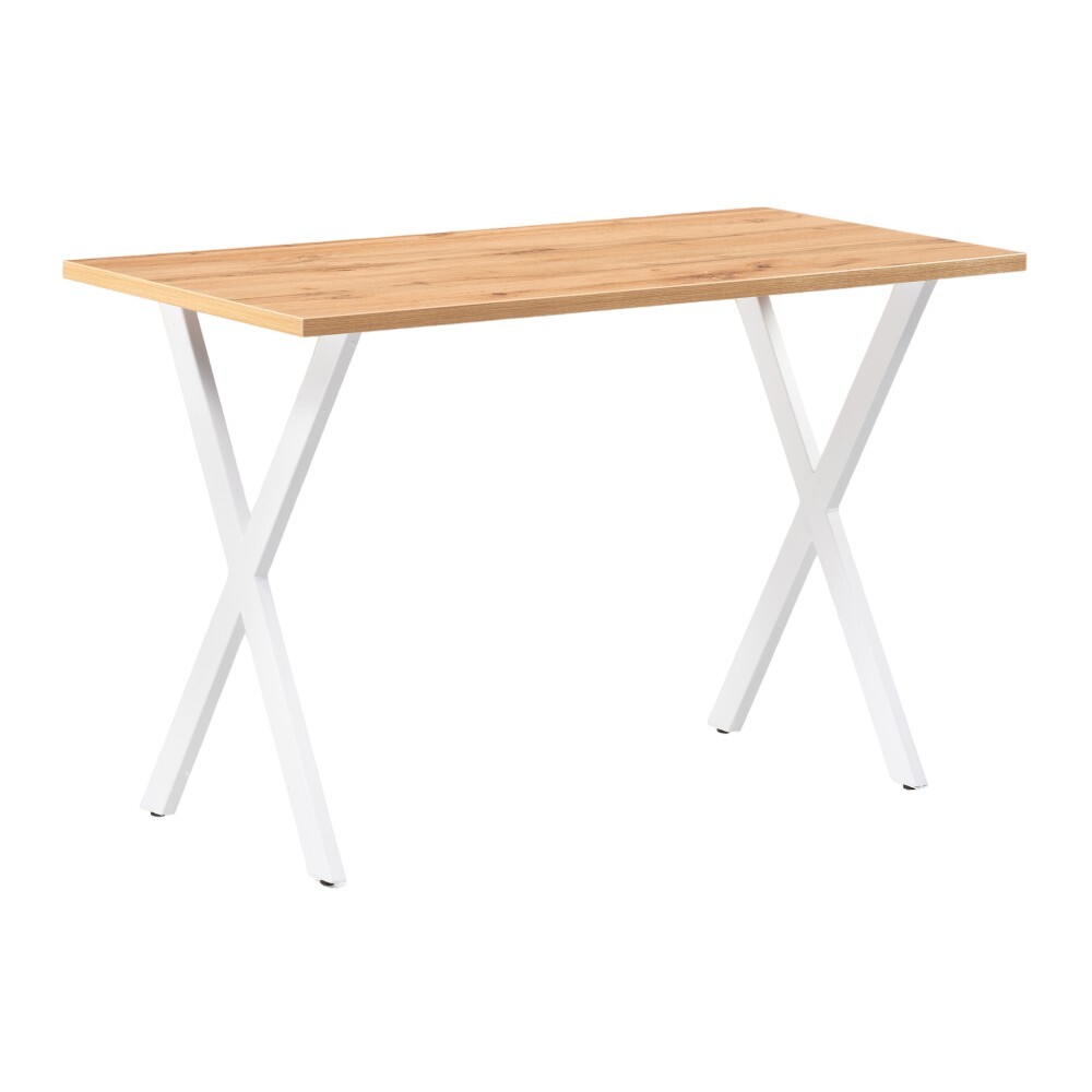 Стол кухонный прямоугольный 1,2х0,6 м дуб вотан/белый Алеста Лофт (506953) стол из массива дерева современный минималистичный стол из белого дуба стол для учебы