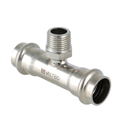 Тройник Valtec (VTi.933.I.180418) 18 мм х 1/2 НР(ш) х 18 мм нержавеющая сталь