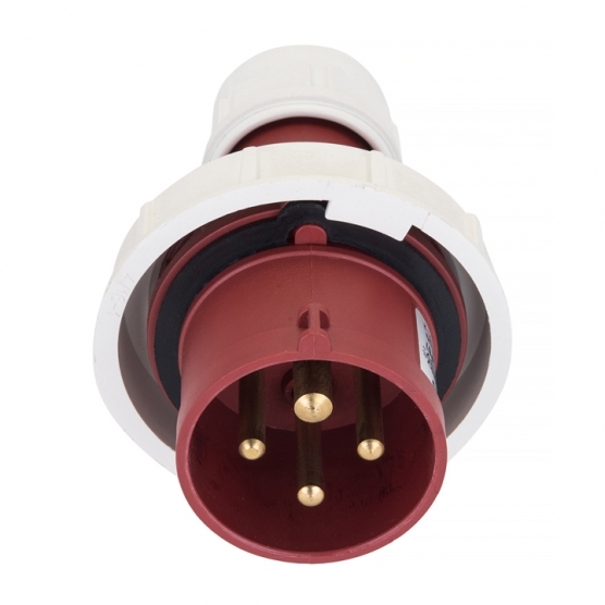 

Вилка силовая прямая переносная EKF PROxima с заземлением 3Р+РЕ 32 А 380 В IP67 красная (ps-0242-32-380), Красный