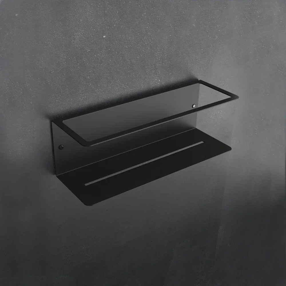 фото Полка для ванной граф держалкин прямоугольная 140х140х120 мм металл черная