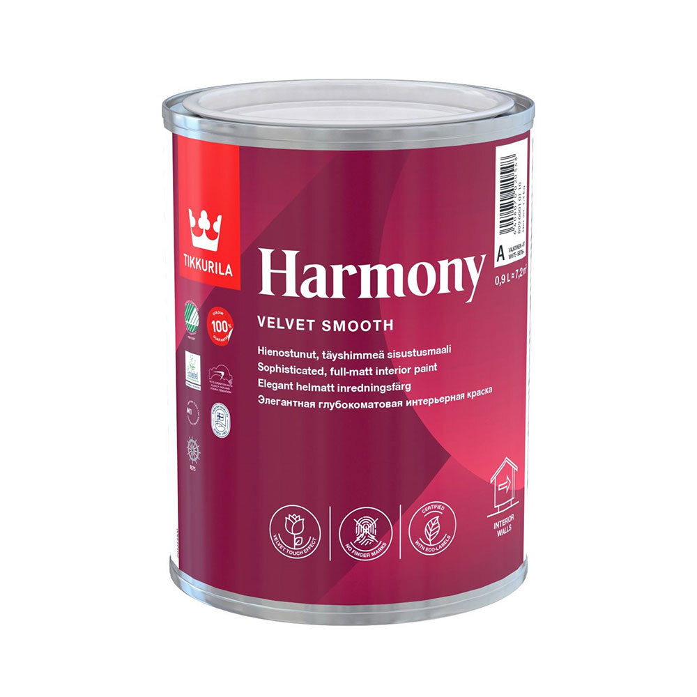 Краска моющаяся Tikkurila Harmony Velure база С бесцветная 0,9 л Вид№3