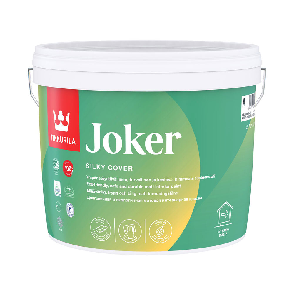 Краска моющаяся Tikkurila Harmony Satin база А белая 2,7 л Вид№4