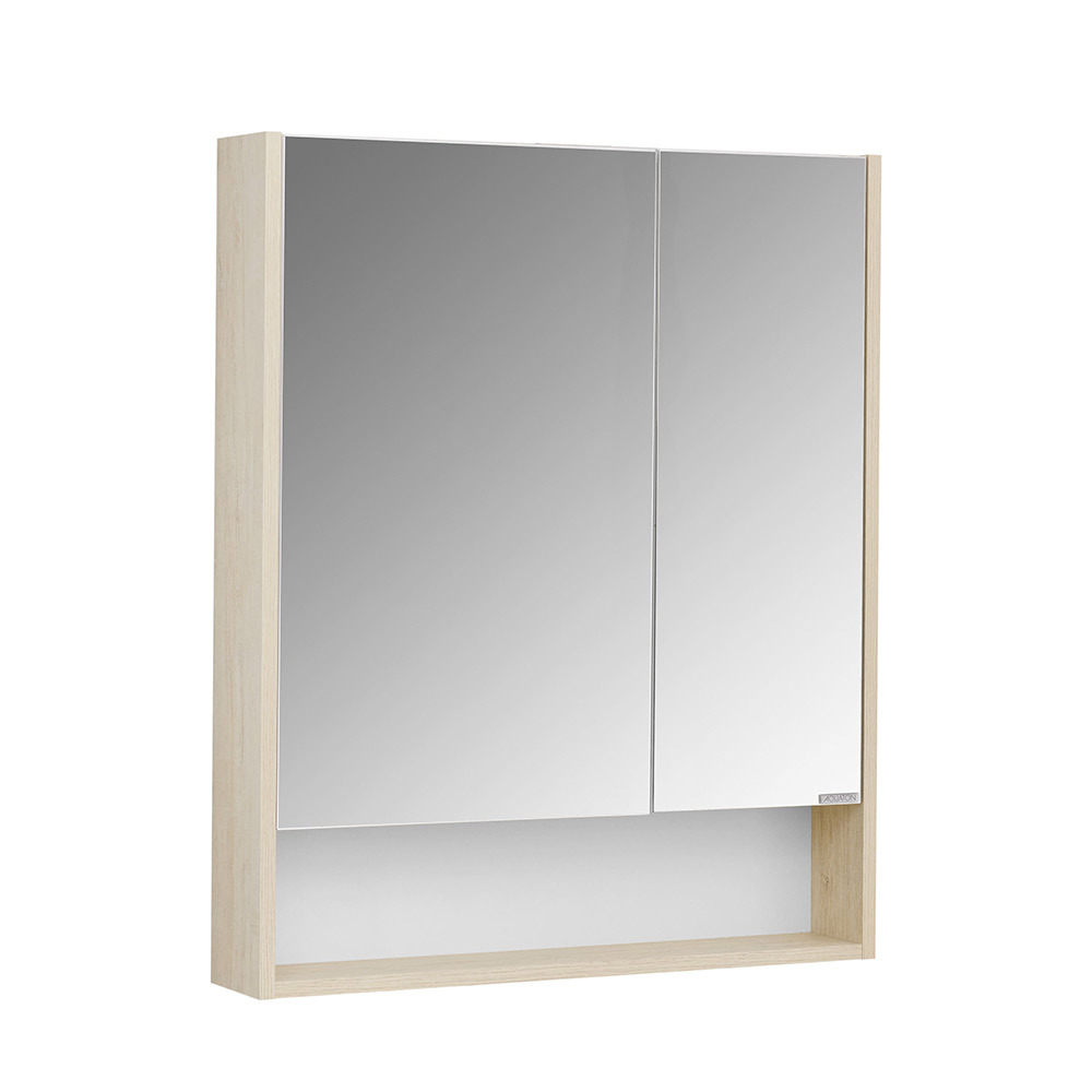 Зеркальный шкаф Aquaton Сканди 700х850х130 мм белый/дуб верона зеркало шкаф aquaton сканди 45 дуб верона
