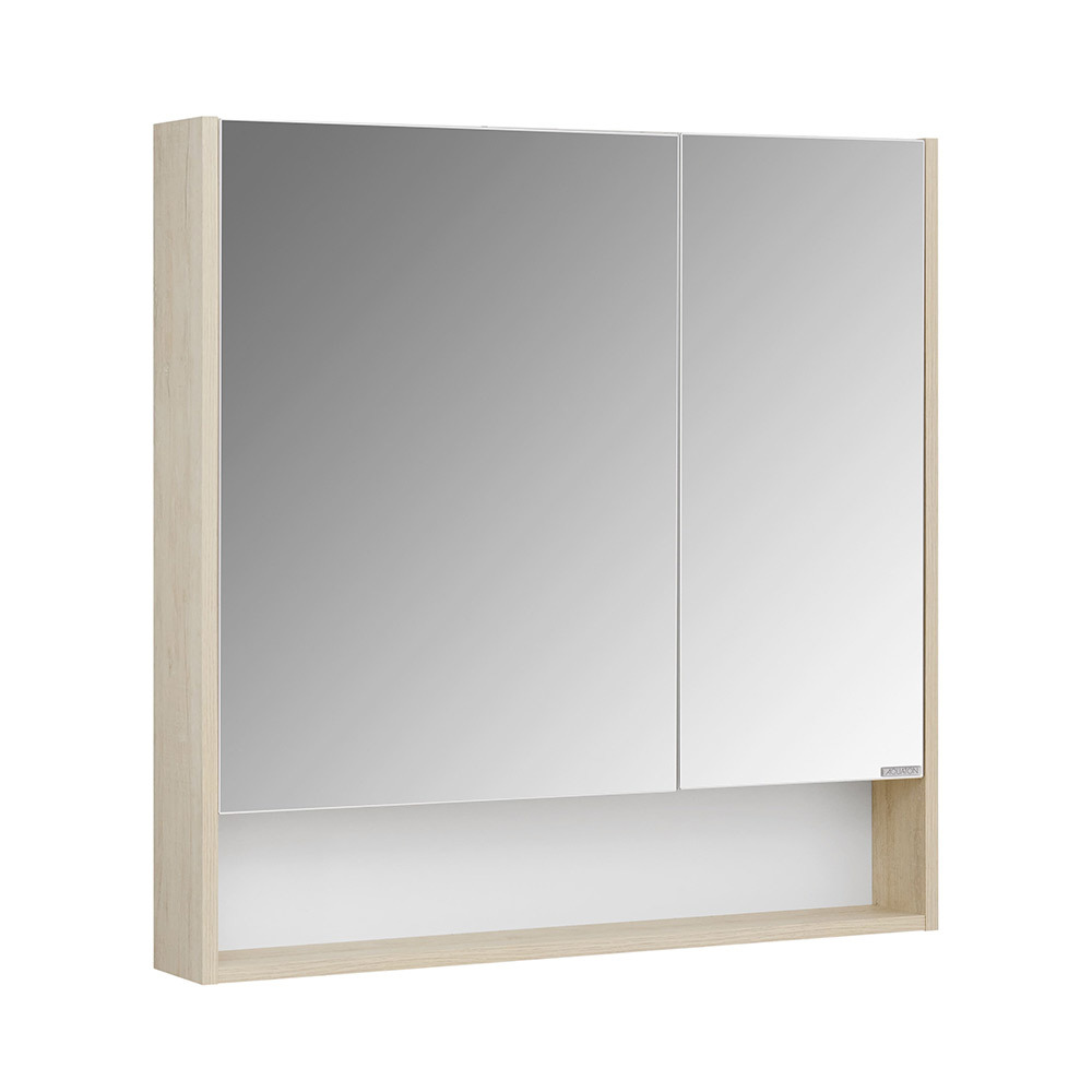 Зеркальный шкаф Aquaton Сканди 850х850х130 мм белый/дуб верона